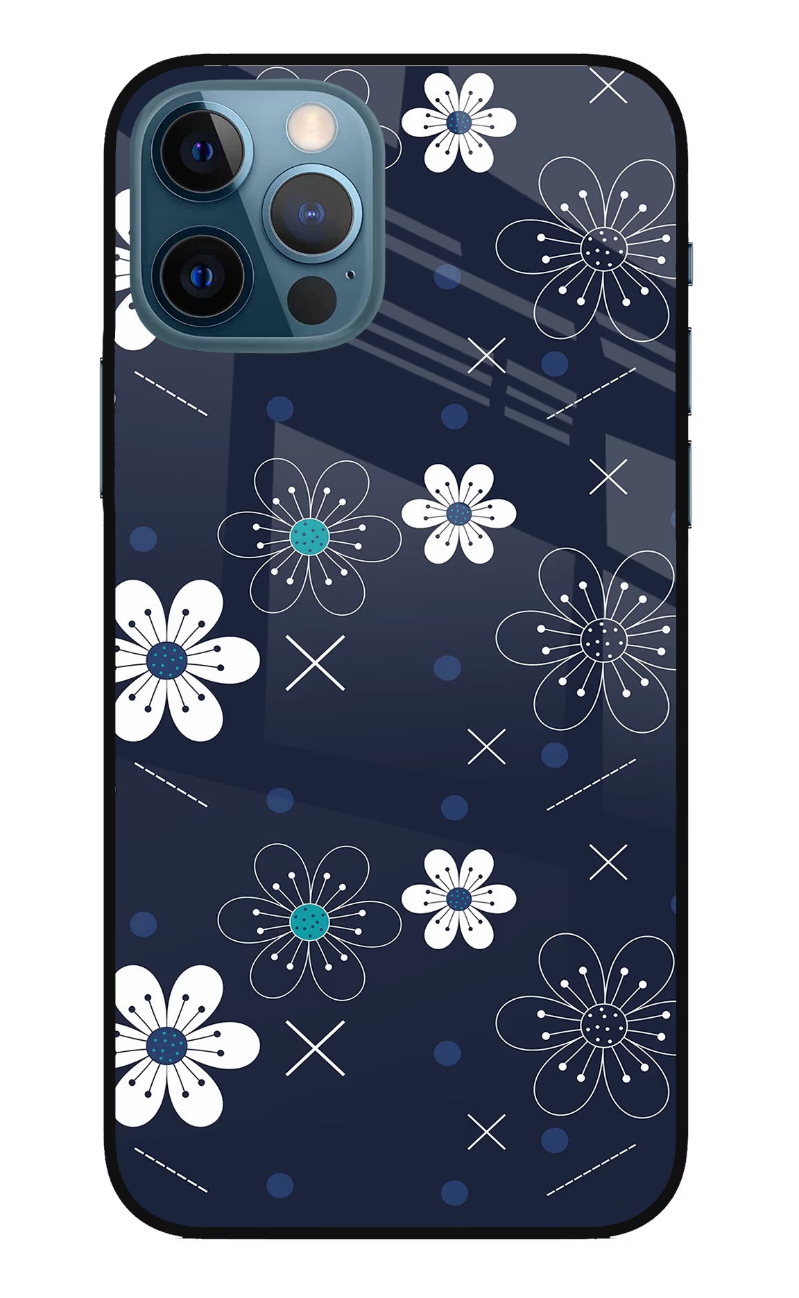 Flowers iPhone 12 Pro Glass Case Back Cover by Casekaro