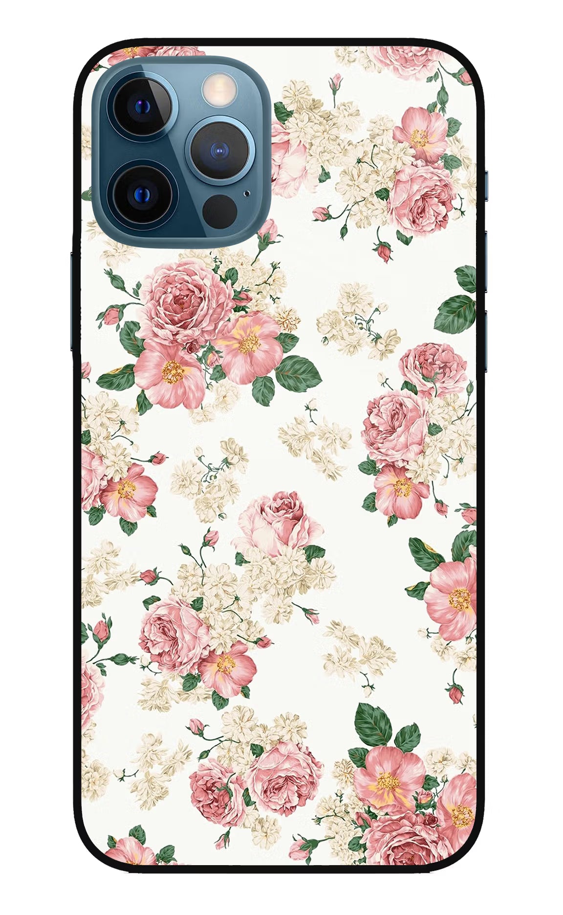 Flowers iPhone 12 Pro Glass Case Back Cover by Casekaro