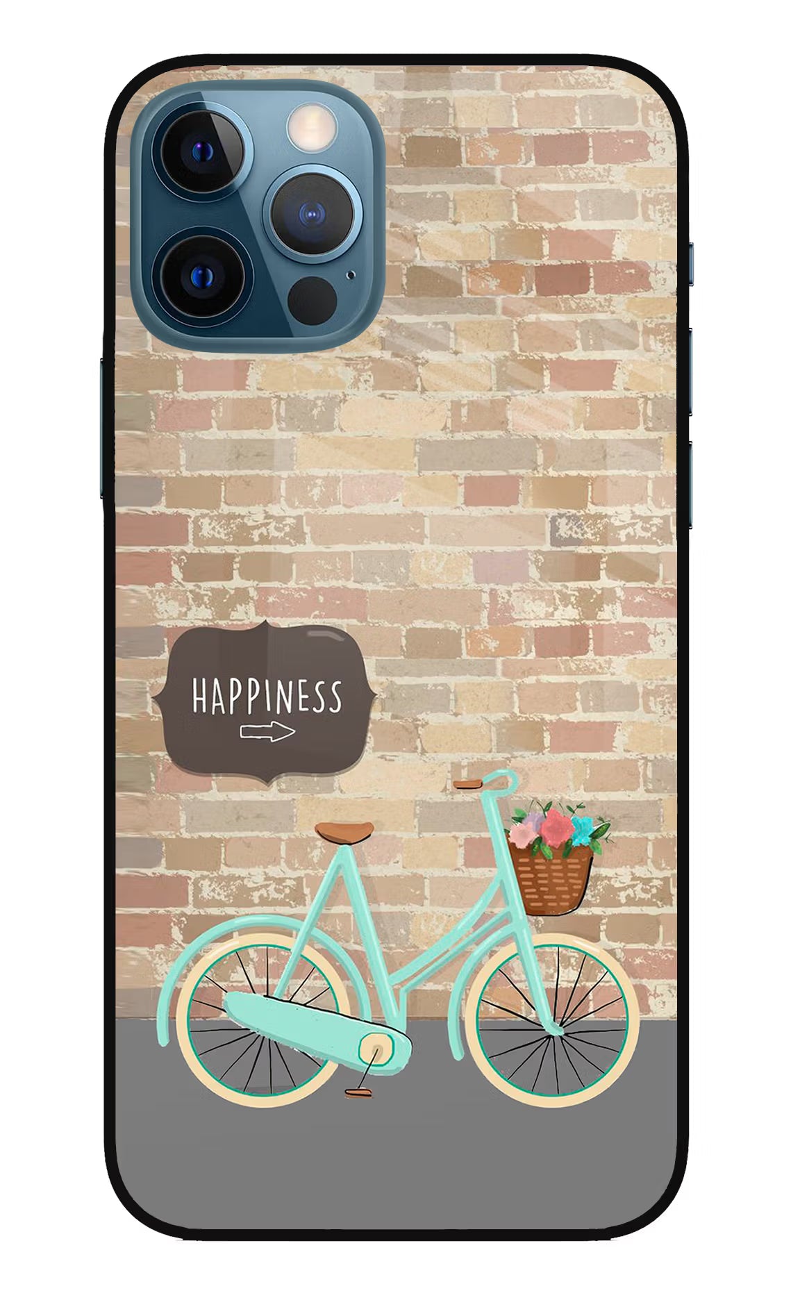 Happiness Artwork iPhone 12 Pro Glass Case Back Cover by Casekaro