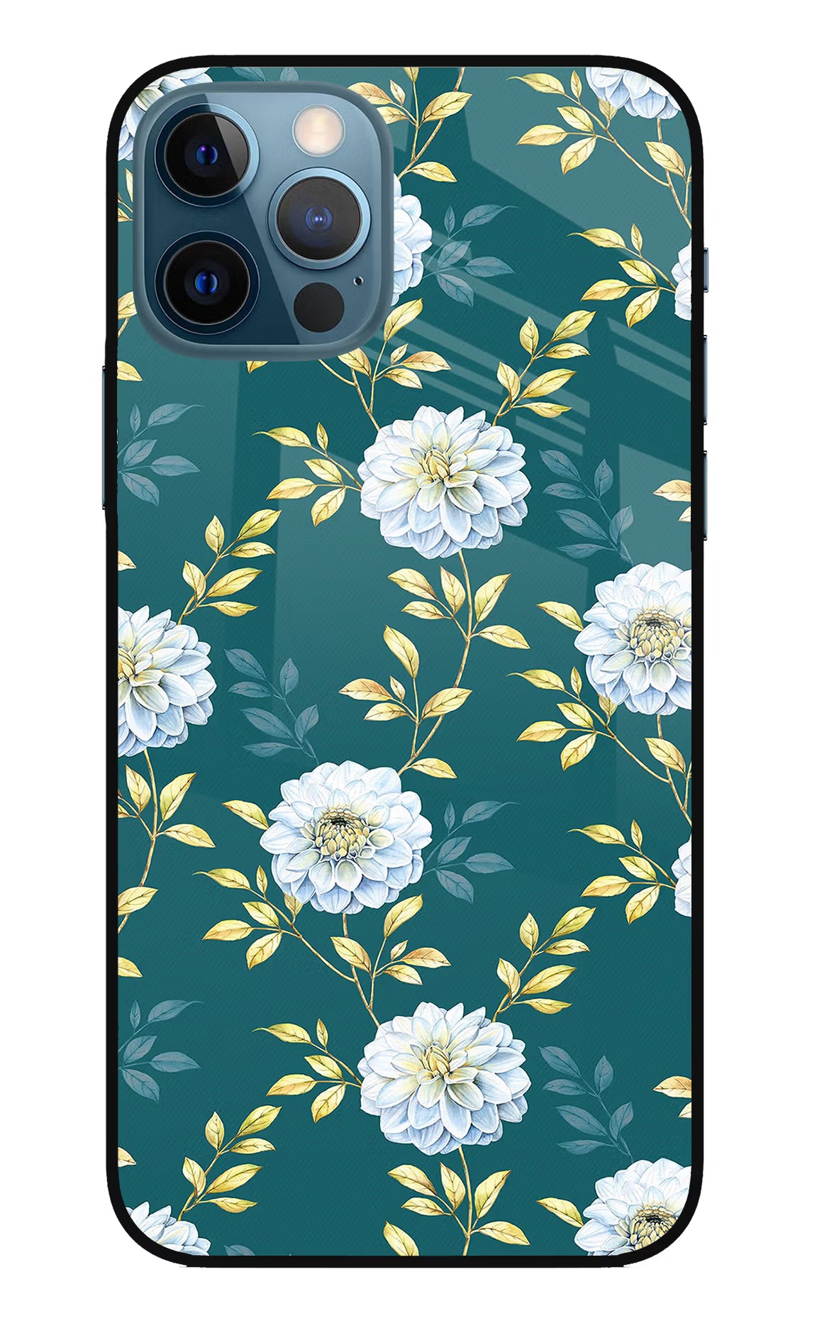 Flowers iPhone 12 Pro Glass Case Back Cover by Casekaro