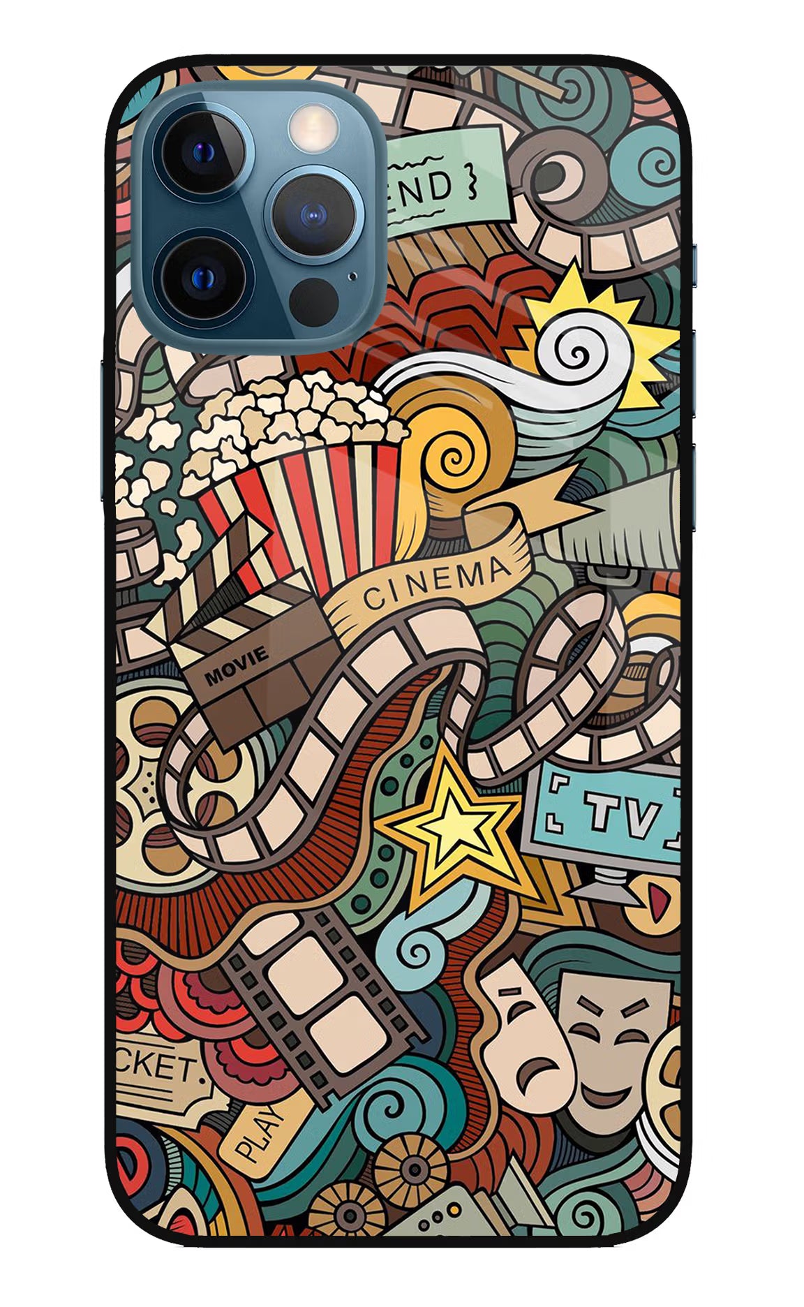 Cinema Abstract iPhone 12 Pro Glass Case Back Cover by Casekaro