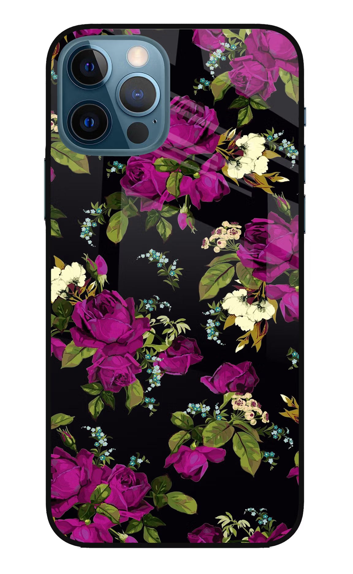 Flowers iPhone 12 Pro Glass Case Back Cover by Casekaro