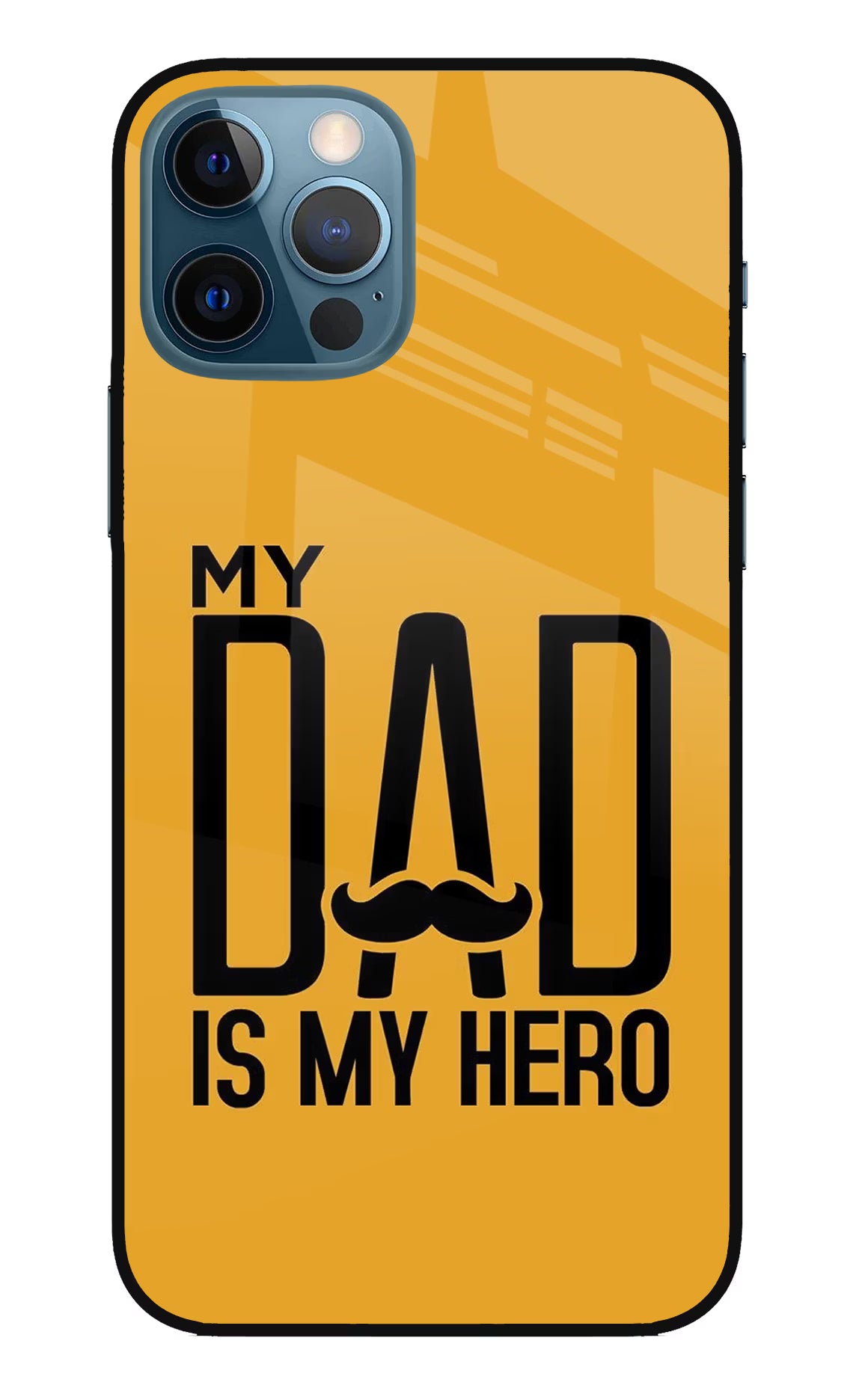 My Dad Is My Hero iPhone 12 Pro Glass Case Back Cover by Casekaro