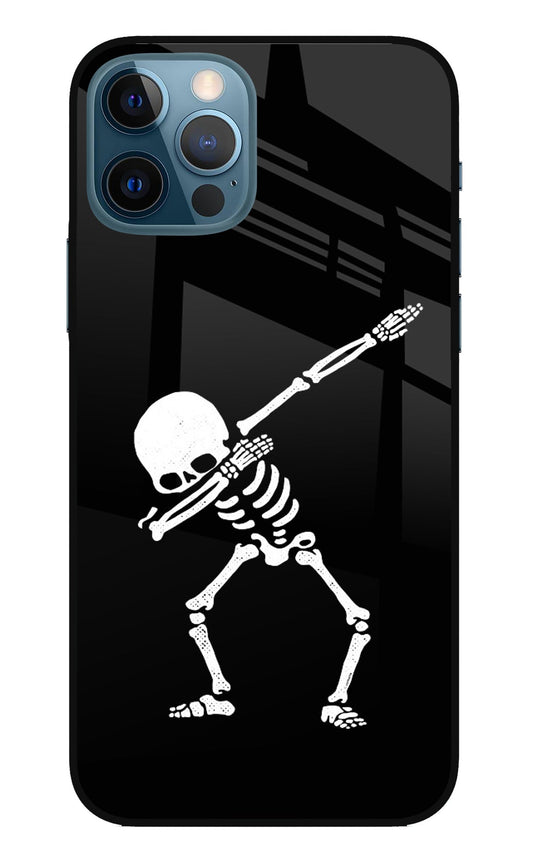 Dabbing Skeleton Art iPhone 12 Pro Glass Case