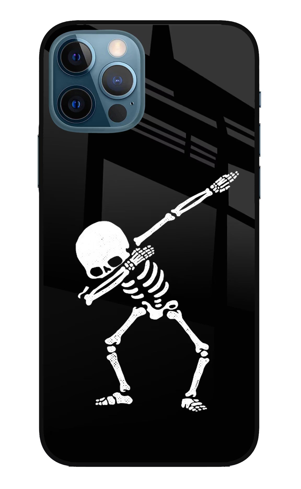 Dabbing Skeleton Art iPhone 12 Pro Glass Case Back Cover by Casekaro