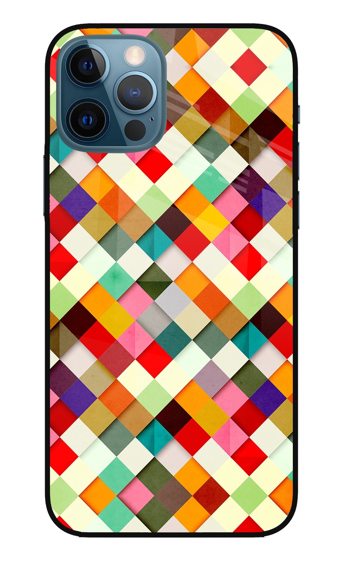 Geometric Abstract Colorful iPhone 12 Pro Glass Case