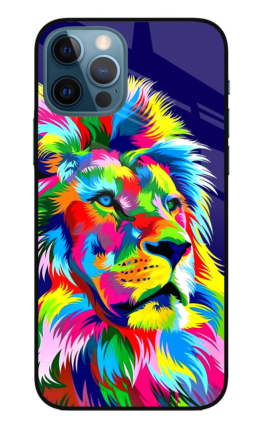 Vector Art Lion iPhone 12 Pro Glass Case