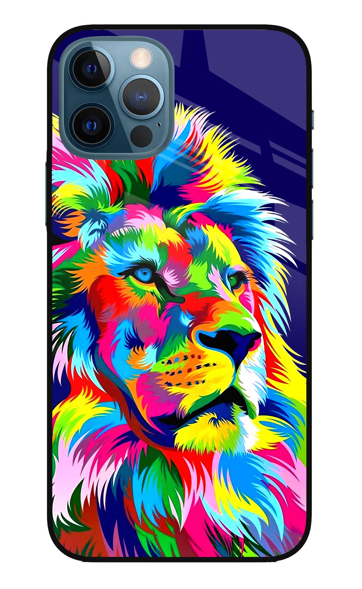 Vector Art Lion iPhone 12 Pro Glass Case Back Cover by Casekaro