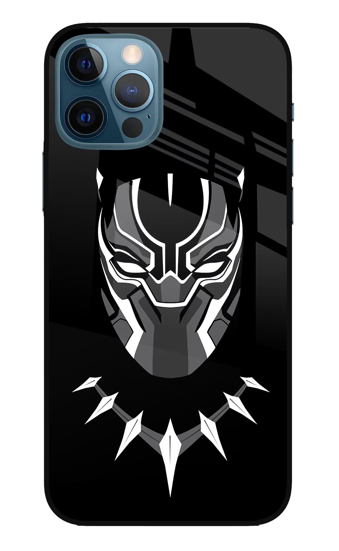 Black Panther iPhone 12 Pro Glass Case Back Cover by Casekaro