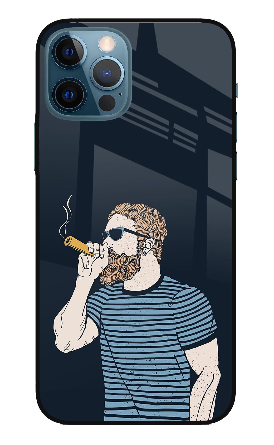Smoking iPhone 12 Pro Glass Case Back Cover by Casekaro