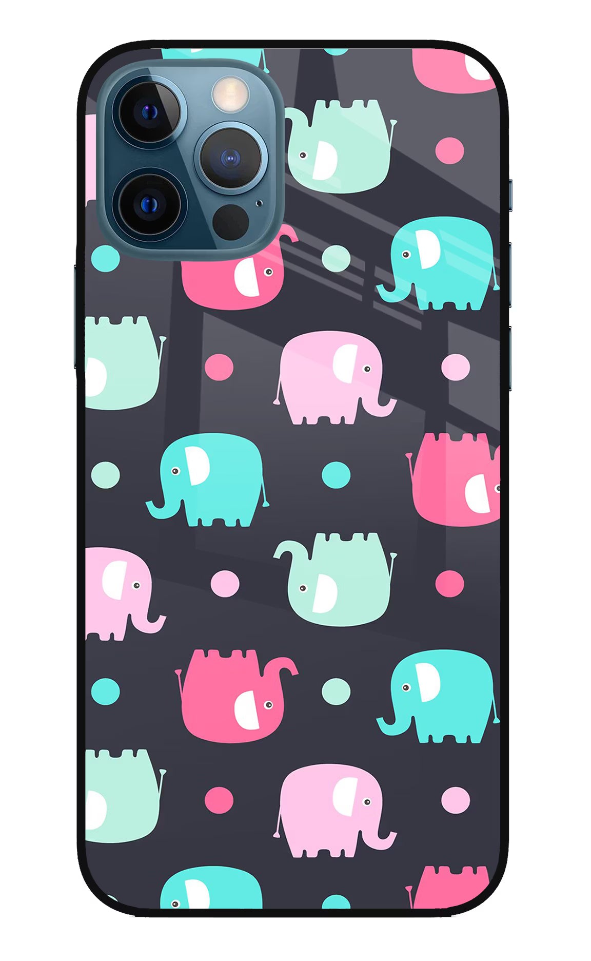 Elephants iPhone 12 Pro Glass Case Back Cover by Casekaro