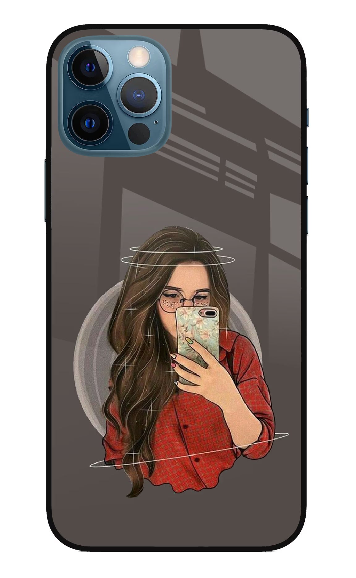 Selfie Queen iPhone 12 Pro Glass Case Back Cover by Casekaro
