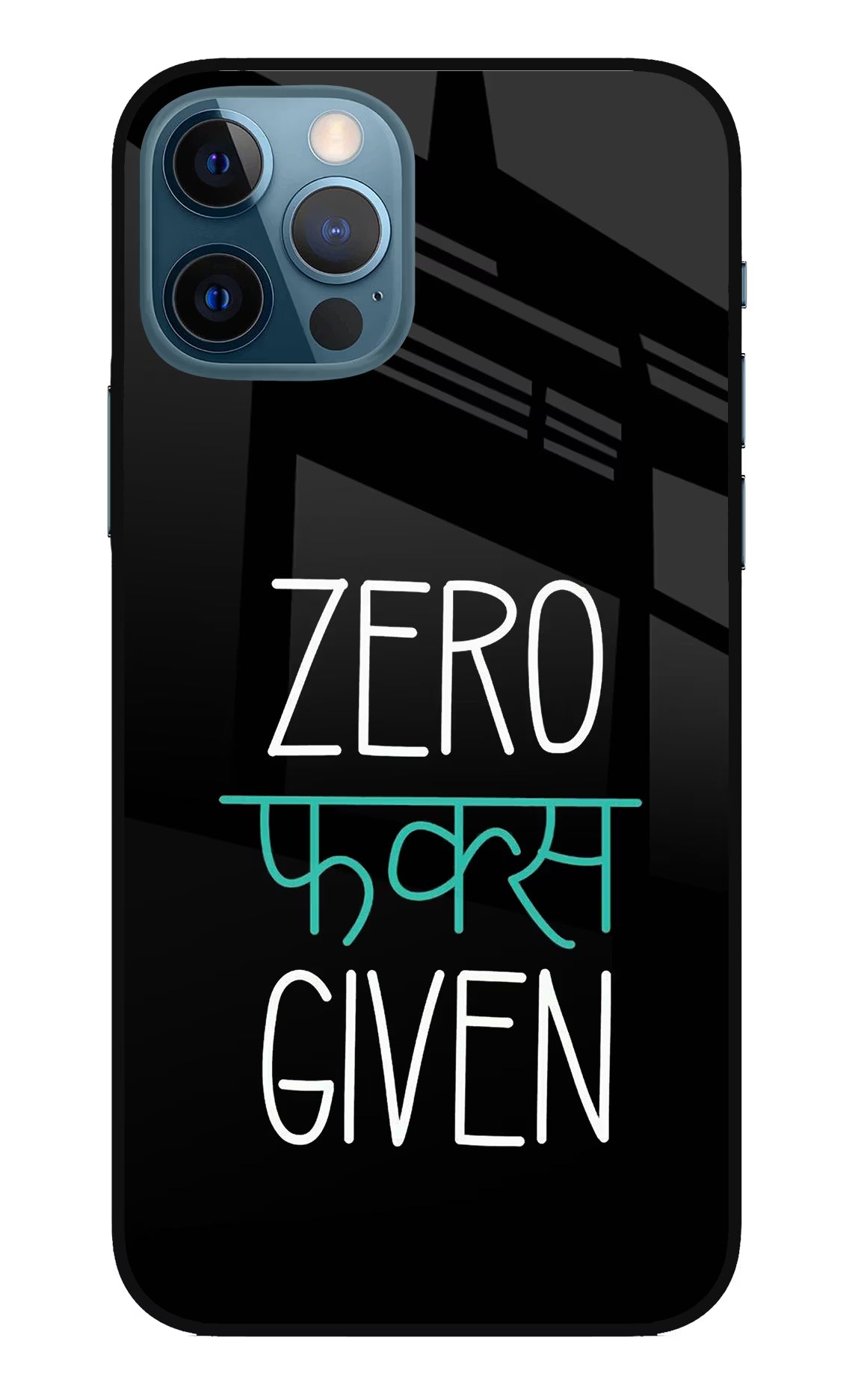 Zero Fucks Given iPhone 12 Pro Glass Case Back Cover by Casekaro