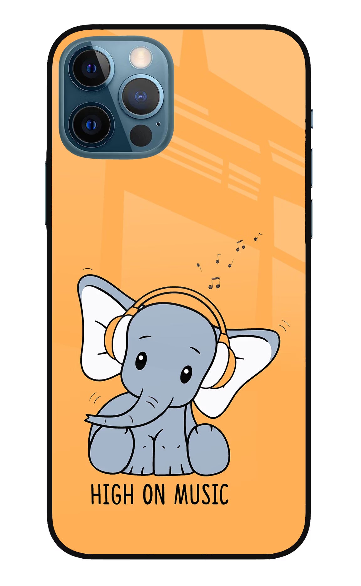 High On Music iPhone 12 Pro Glass Case Back Cover by Casekaro
