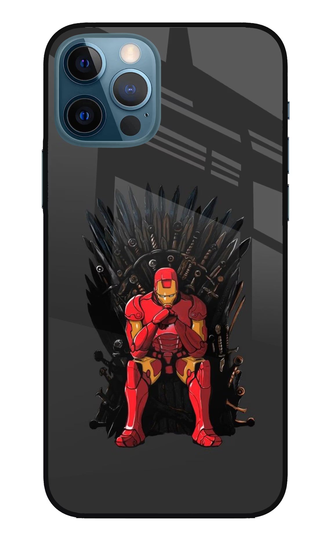 Ironman Throne iPhone 12 Pro Glass Case Back Cover by Casekaro