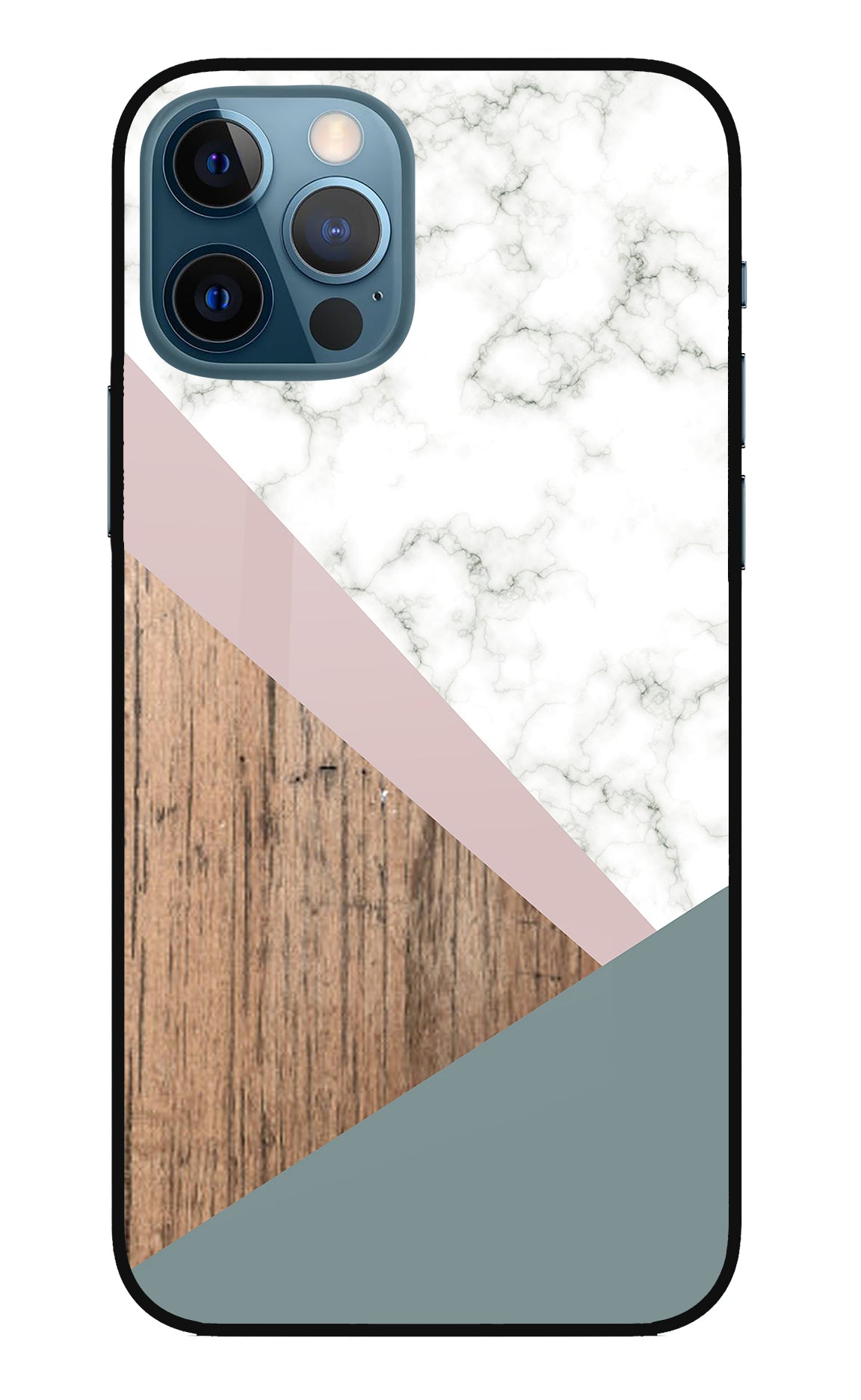 Marble wood Abstract iPhone 12 Pro Glass Case