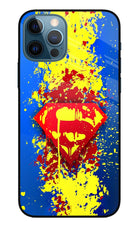 Superman logo iPhone 12 Pro Glass Case Back Cover by Casekaro