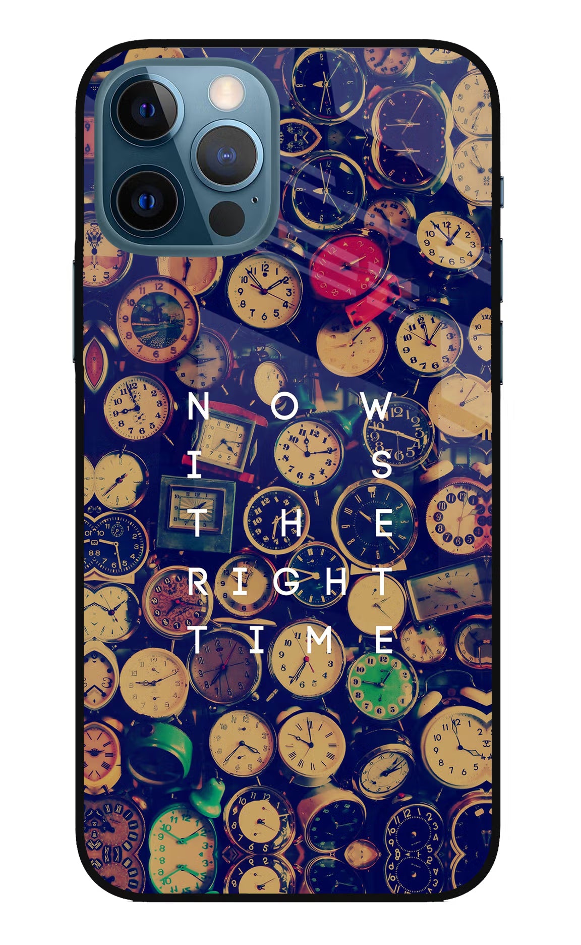 Now is the Right Time Quote iPhone 12 Pro Glass Case Back Cover by Casekaro