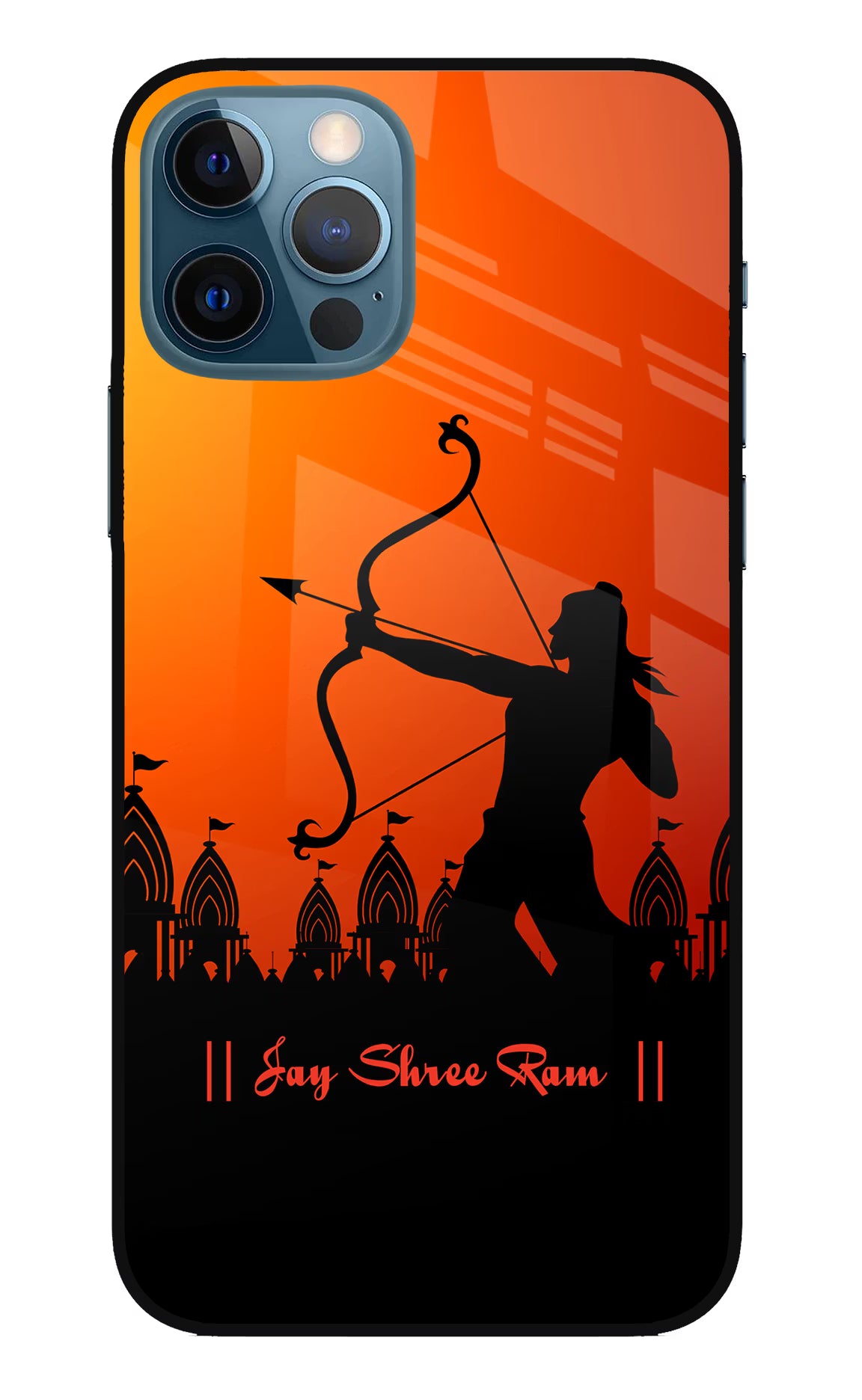 Lord Ram - 4 iPhone 12 Pro Glass Case Back Cover by Casekaro
