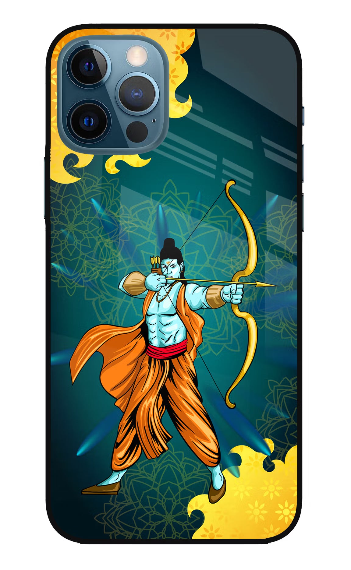 Lord Ram - 6 iPhone 12 Pro Glass Case Back Cover by Casekaro