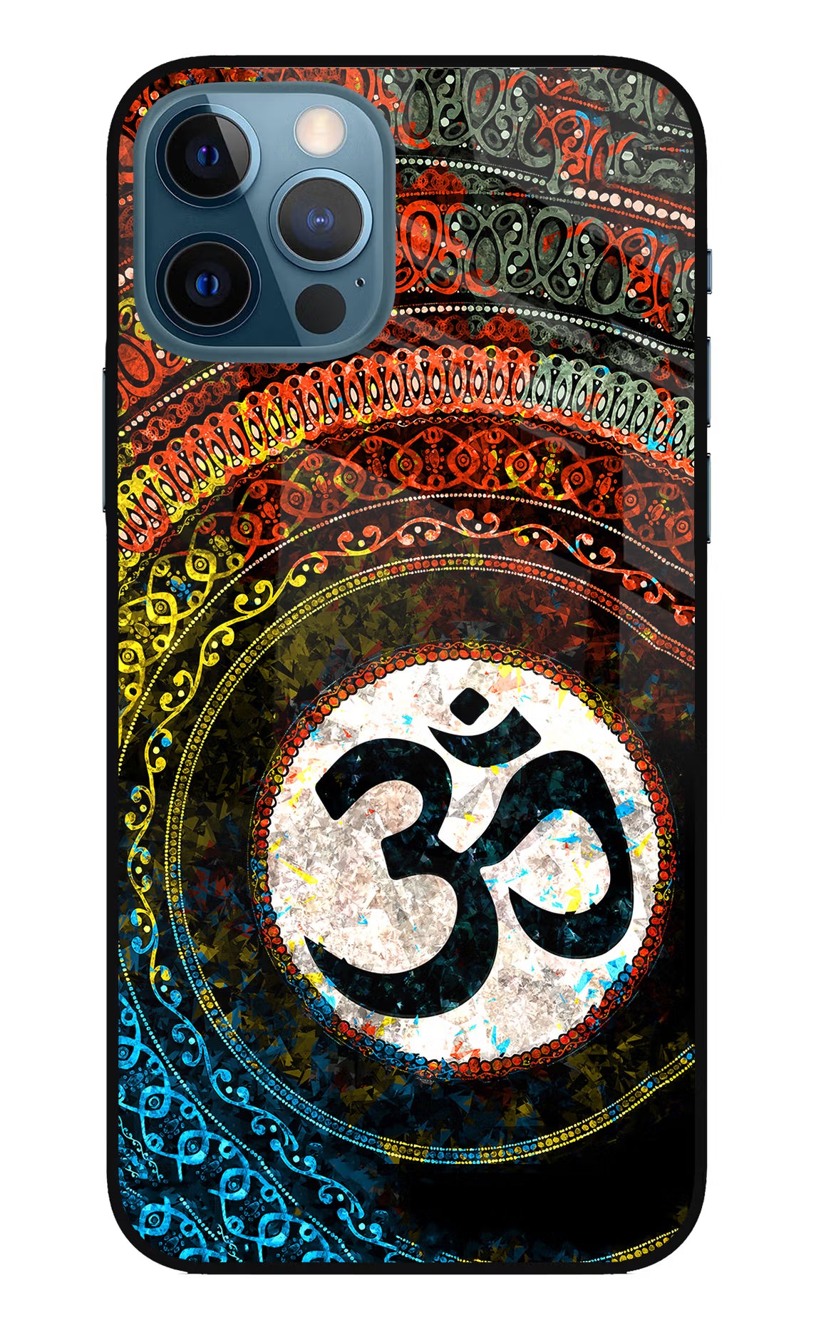 Om Cultural iPhone 12 Pro Glass Case Back Cover by Casekaro