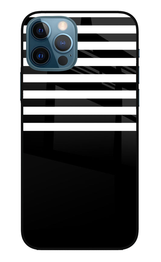 Black and White Print iPhone 12 Pro Glass Case