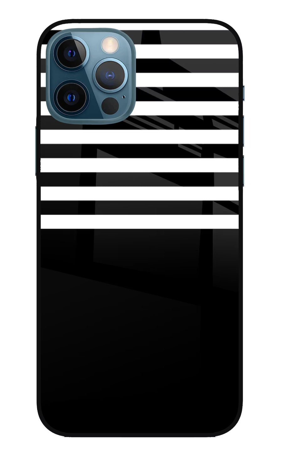 Black and White Print iPhone 12 Pro Back Cover, Metal case