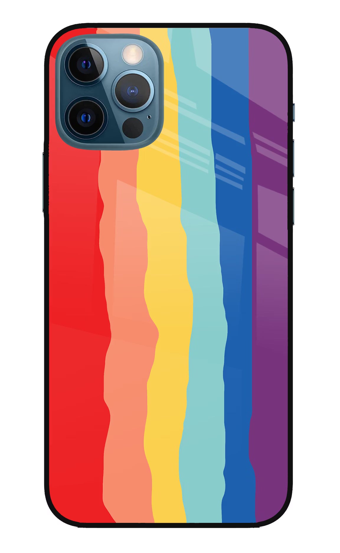 Rainbow iPhone 12 Pro Glass Case Back Cover by Casekaro