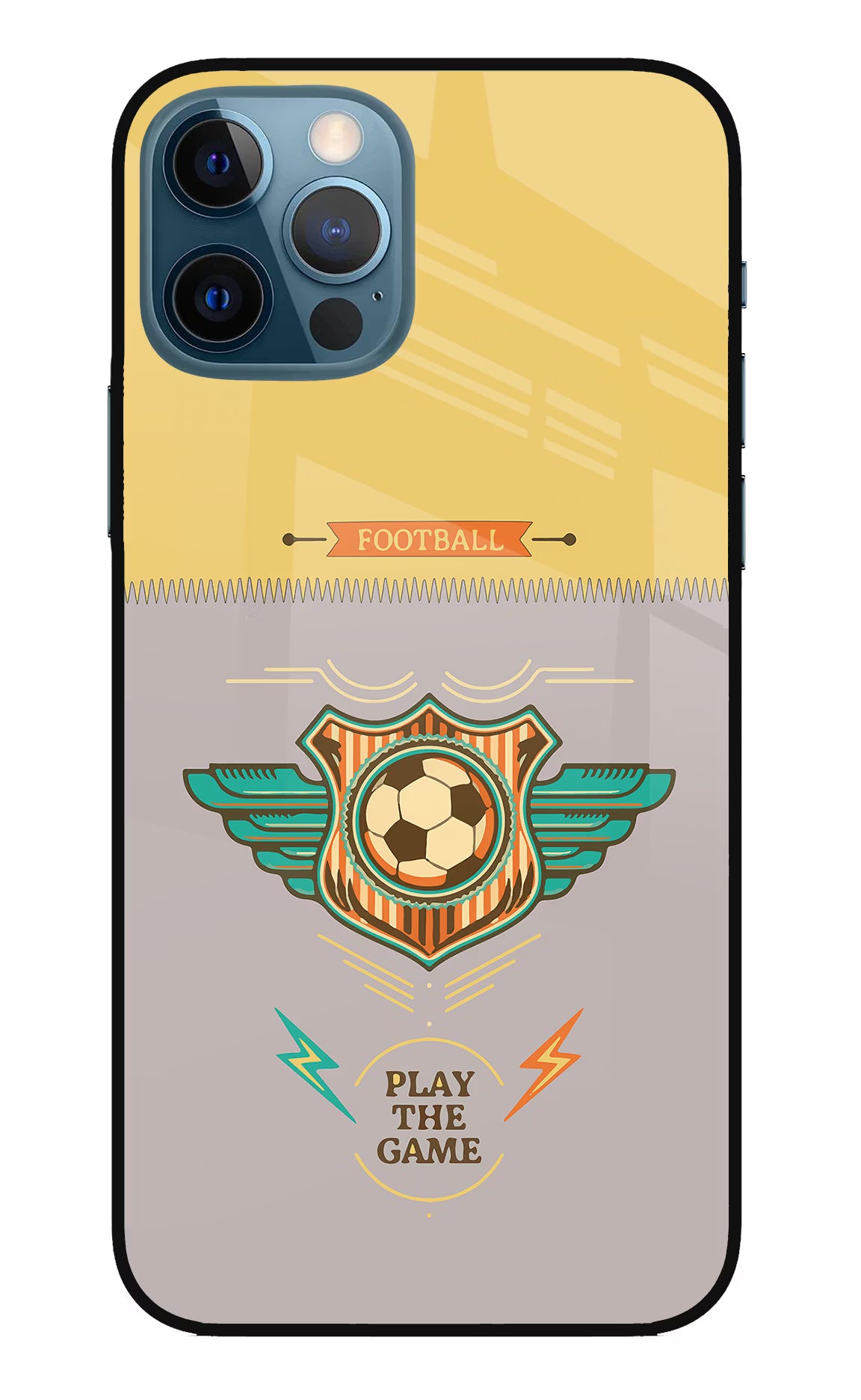 Football iPhone 12 Pro Glass Case Back Cover by Casekaro