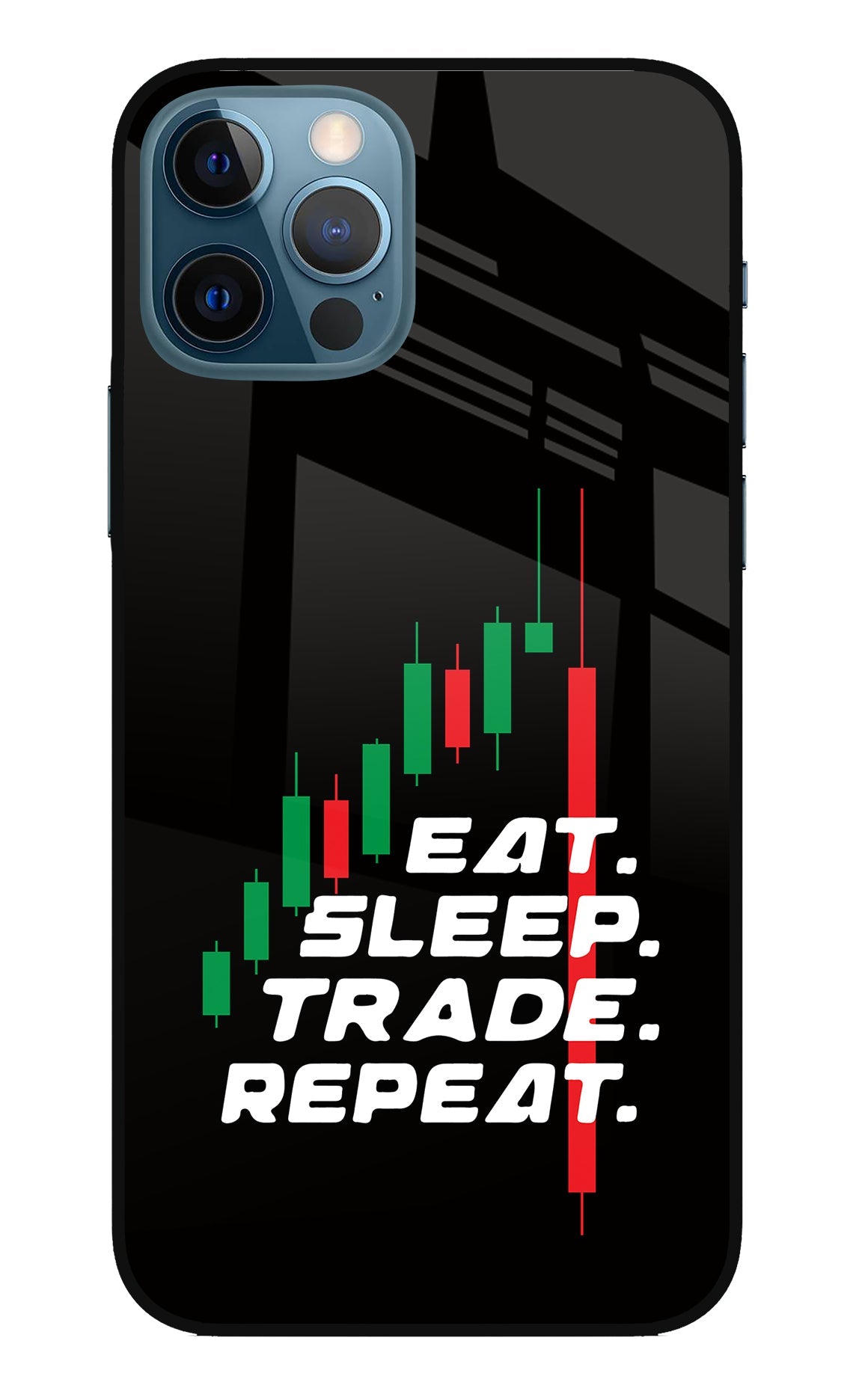 Eat Sleep Trade Repeat iPhone 12 Pro Glass Case