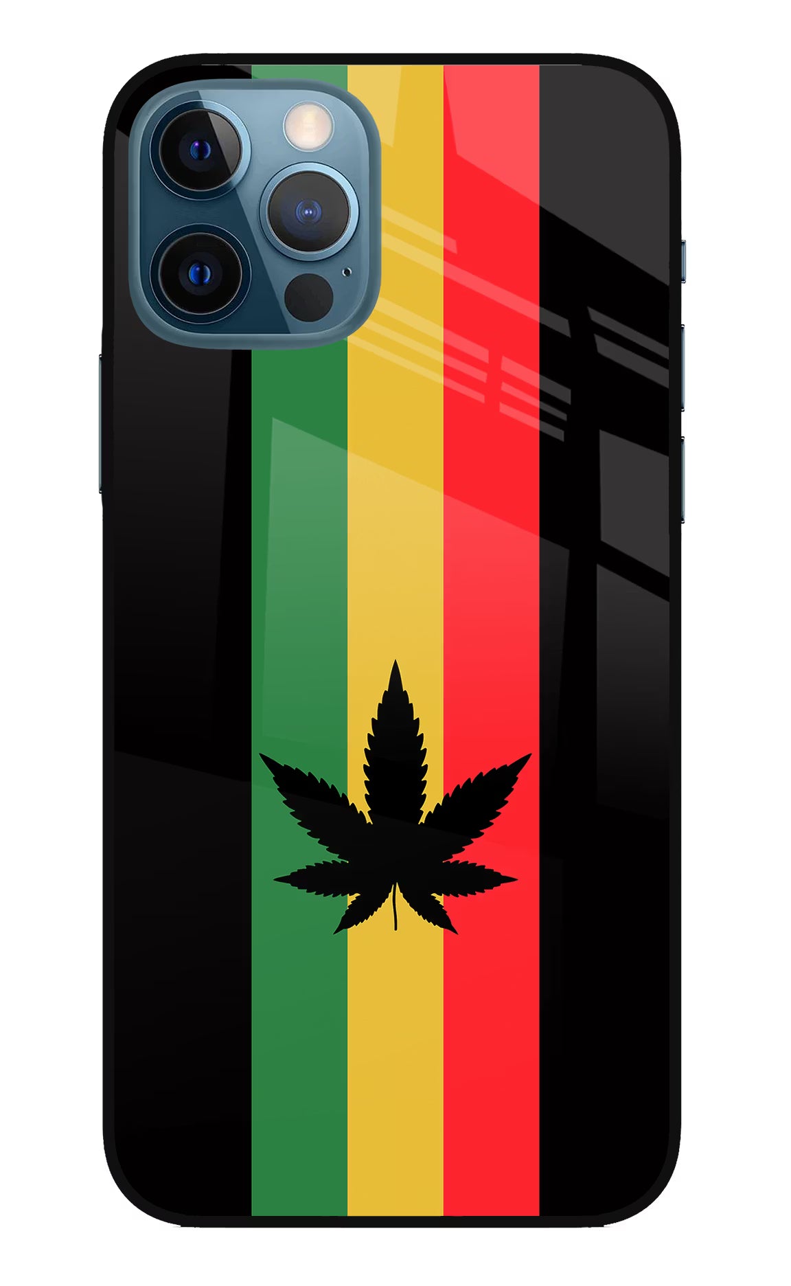 Weed Flag iPhone 12 Pro Glass Case Back Cover by Casekaro