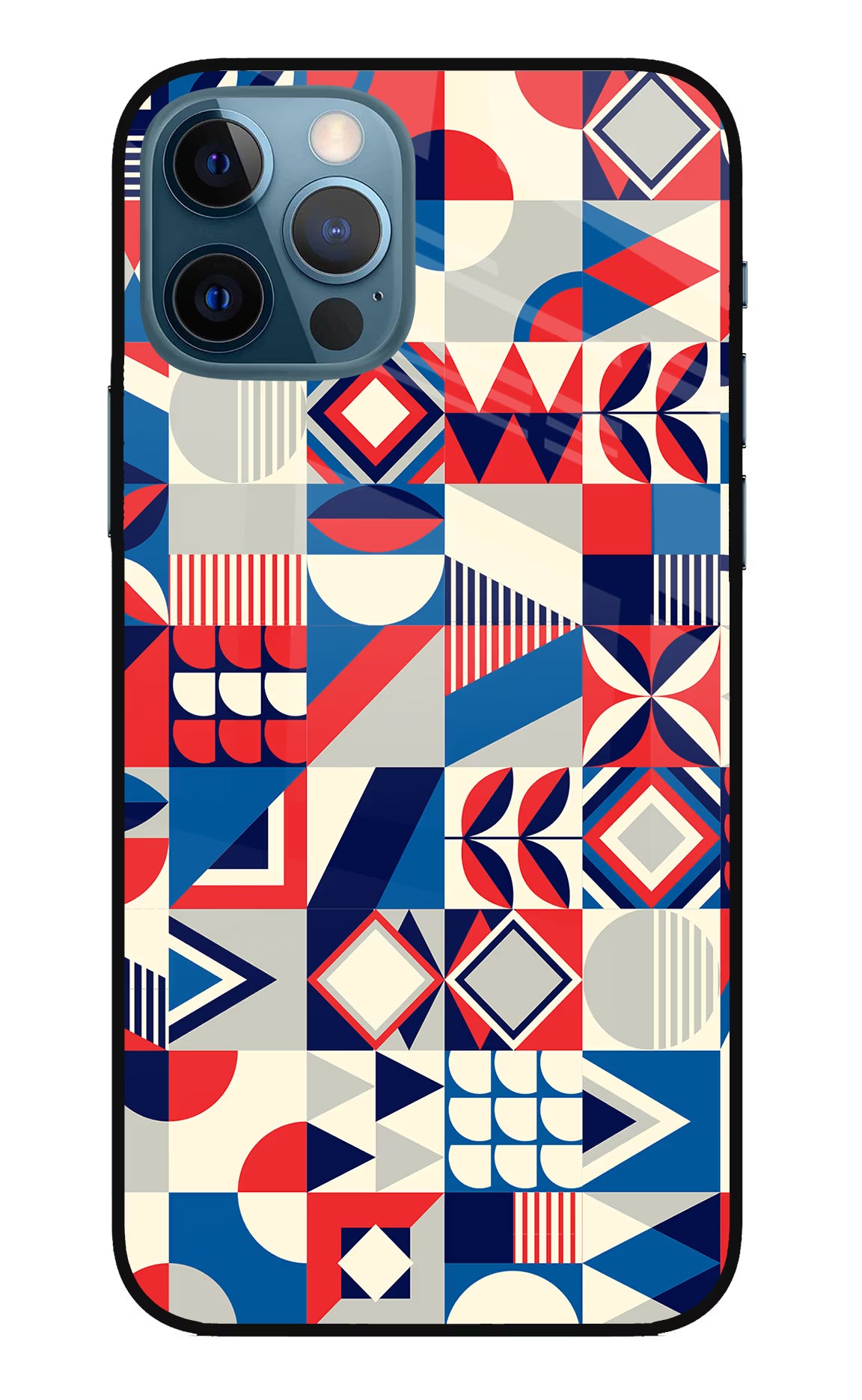 Colorful Pattern iPhone 12 Pro Glass Case Back Cover by Casekaro
