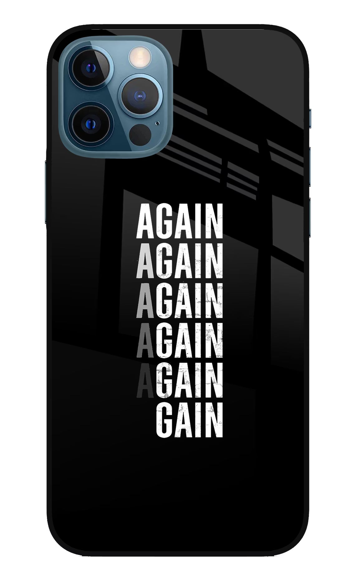 Again Again Gain iPhone 12 Pro Glass Case Back Cover by Casekaro