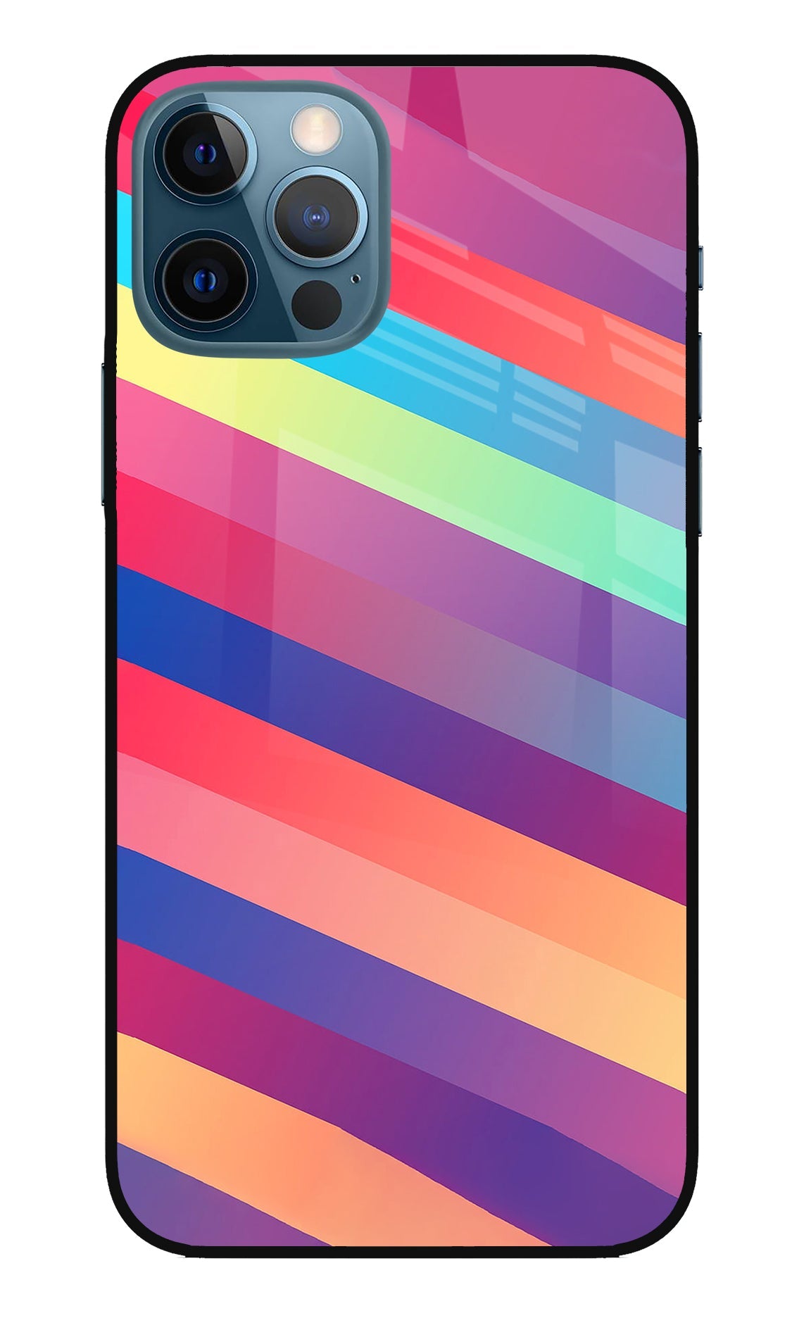 Stripes color iPhone 12 Pro Glass Case