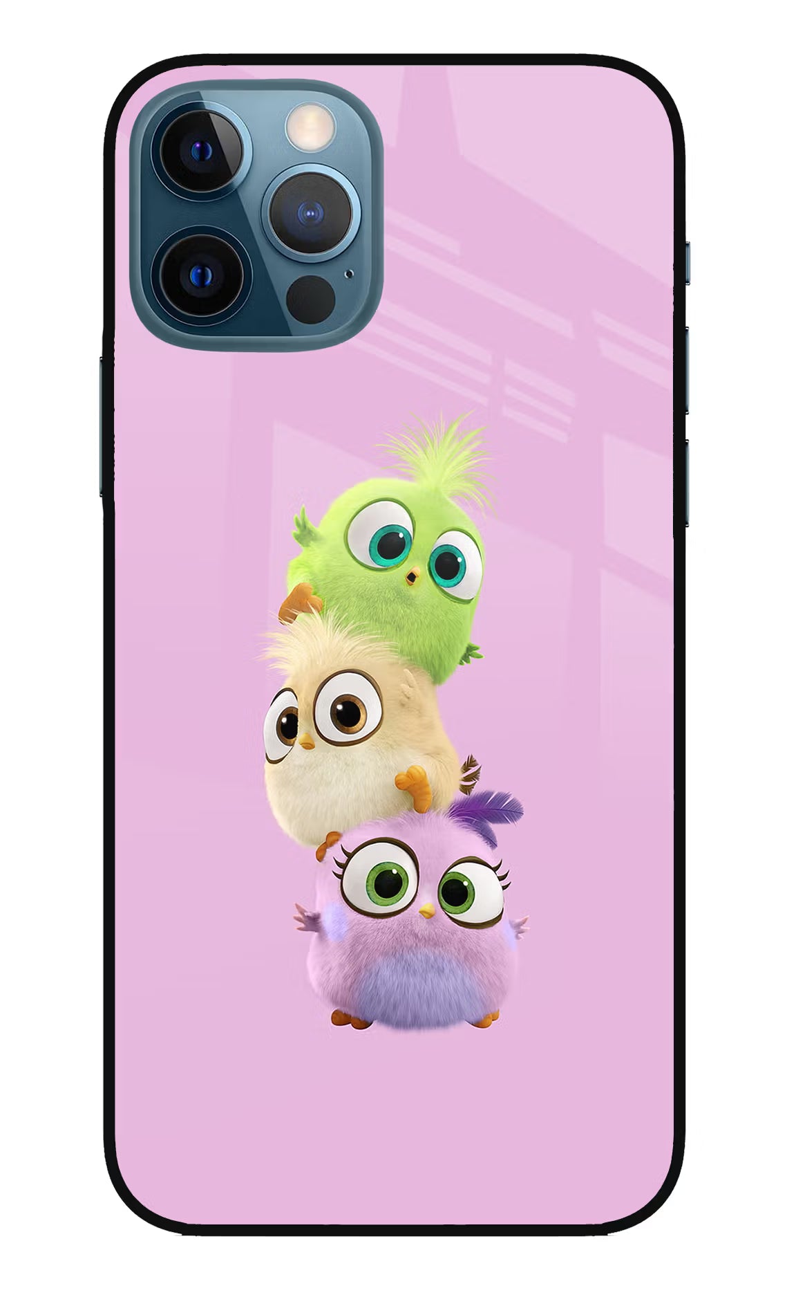 Cute Little Birds iPhone 12 Pro Glass Case Back Cover by Casekaro