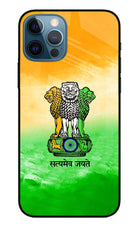 Satyamev Jayate Flag iPhone 12 Pro Glass Case