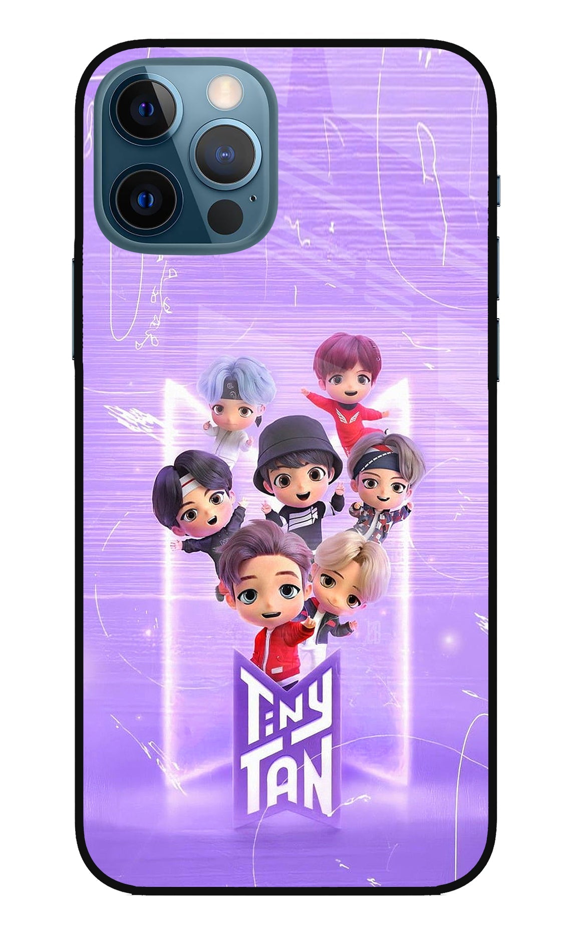BTS Tiny Tan iPhone 12 Pro Glass Case