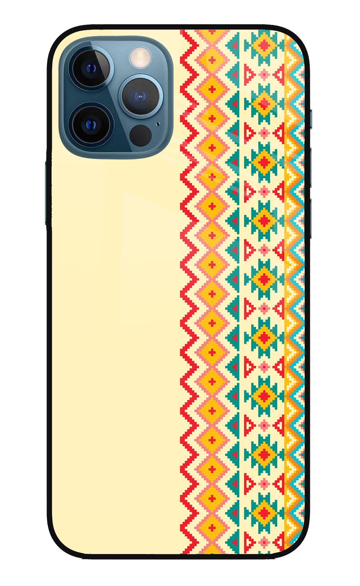 Ethnic Seamless iPhone 12 Pro Glass Case Back Cover by Casekaro