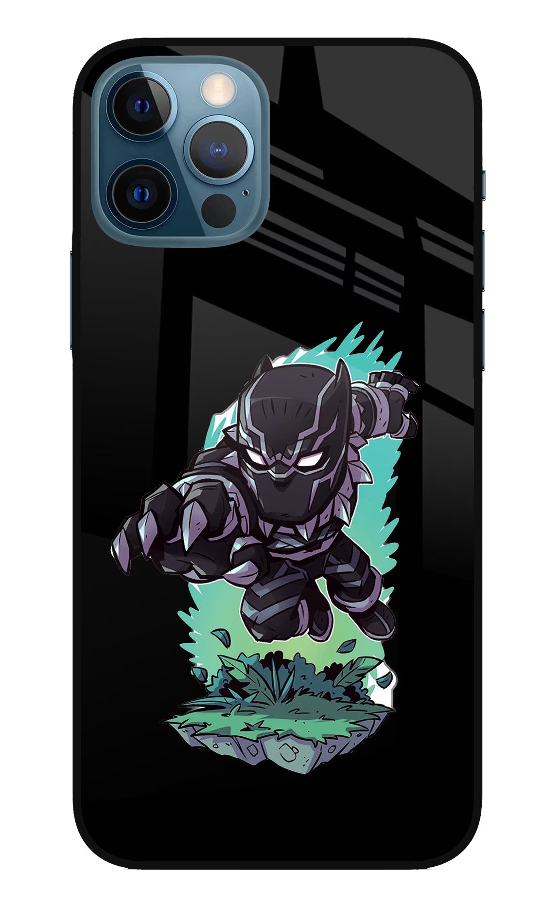 Black Panther iPhone 12 Pro Glass Case Back Cover by Casekaro