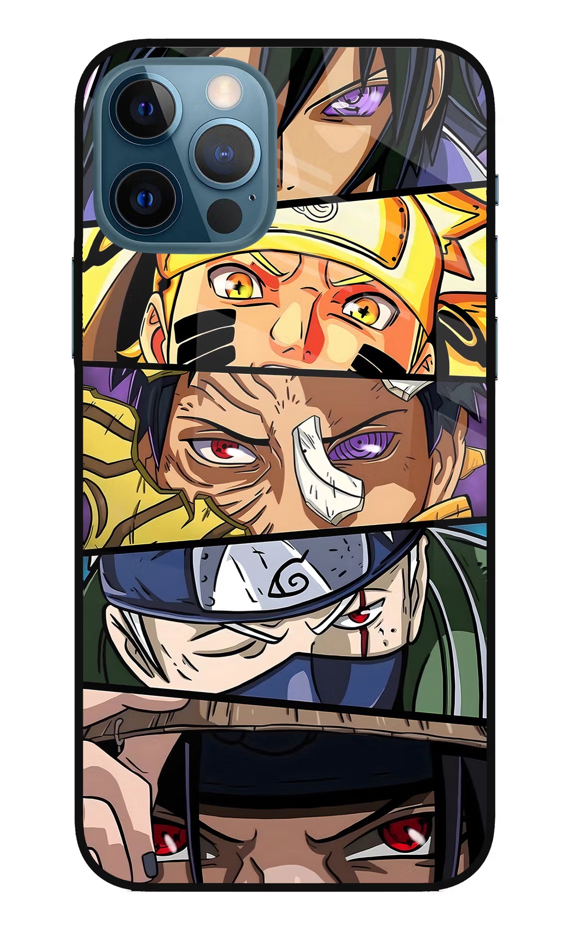 Naruto Character iPhone 12 Pro Glass Case Back Cover by Casekaro