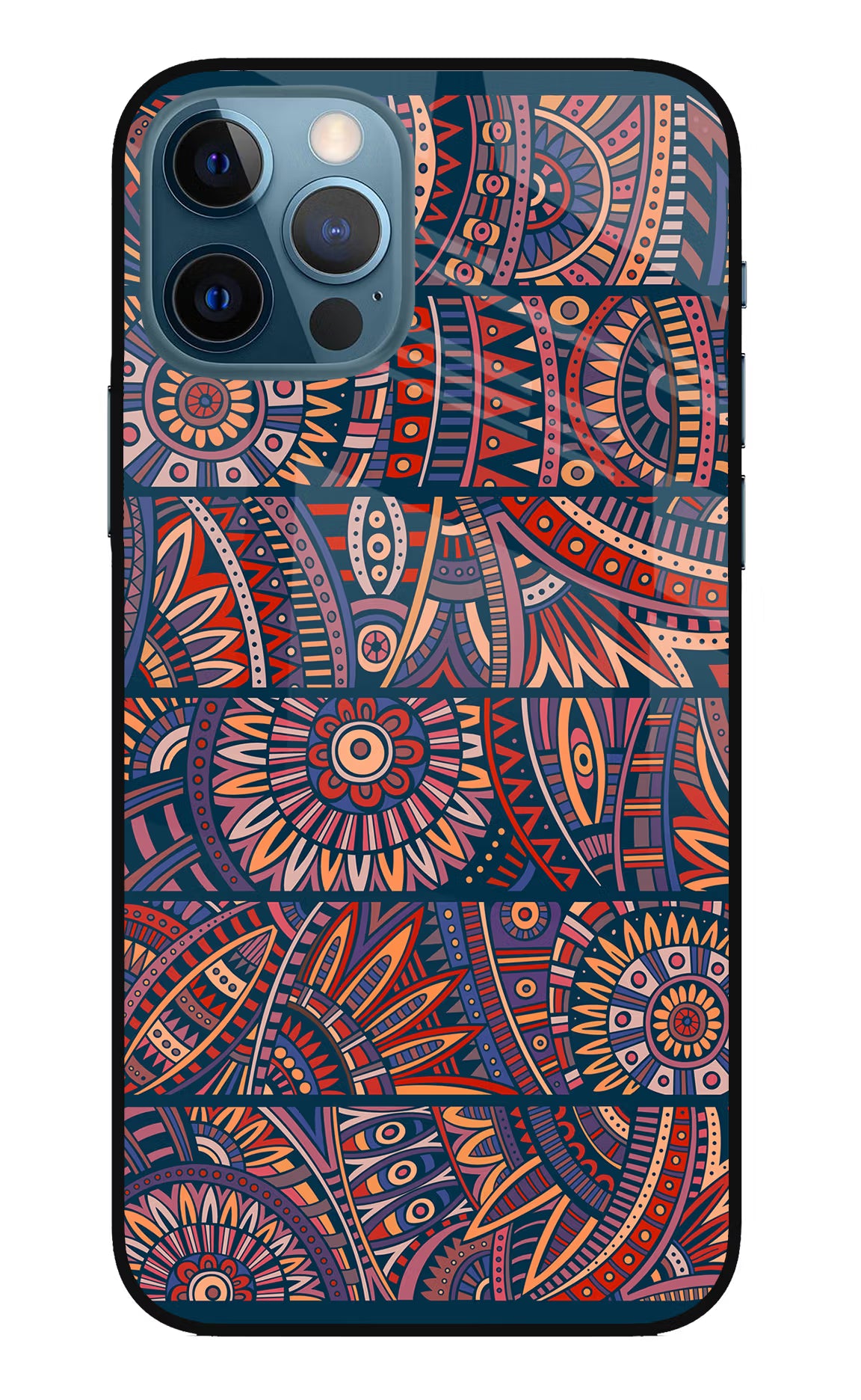 African Culture Design iPhone 12 Pro Glass Case Back Cover by Casekaro