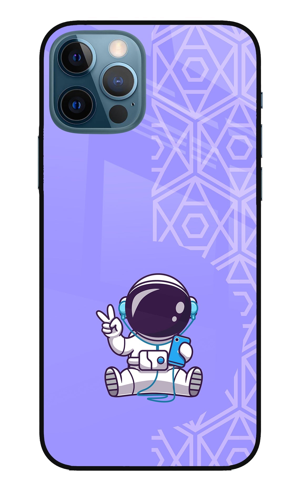 Cute Astronaut Chilling iPhone 12 Pro Glass Case