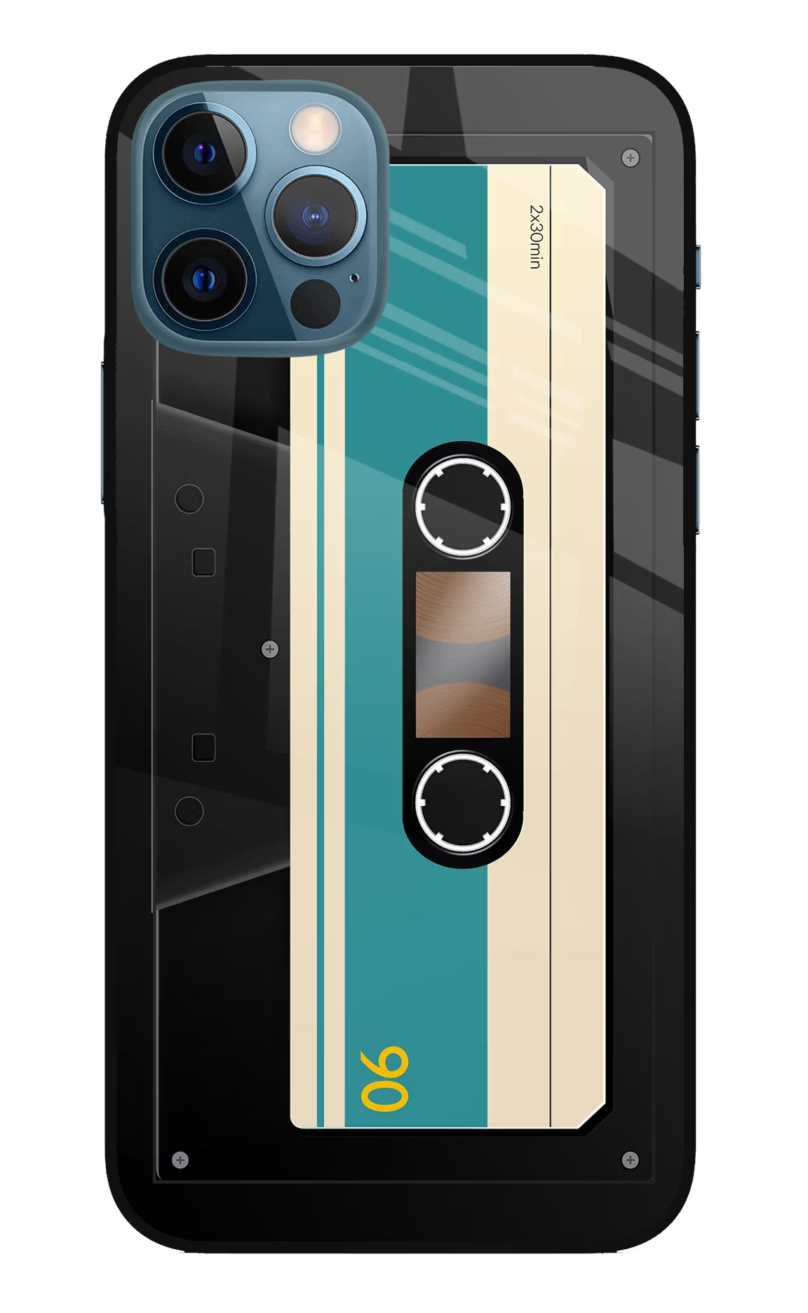 Cassette iPhone 12 Pro Glass Case Back Cover by Casekaro