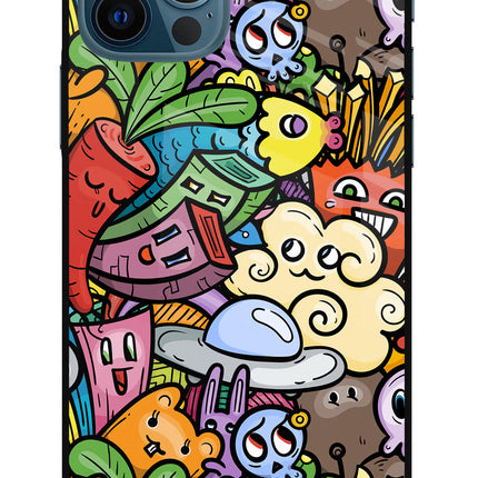 Veggie Doodle iPhone 12 Pro Glass Case