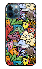 Veggie Doodle iPhone 12 Pro Glass Case