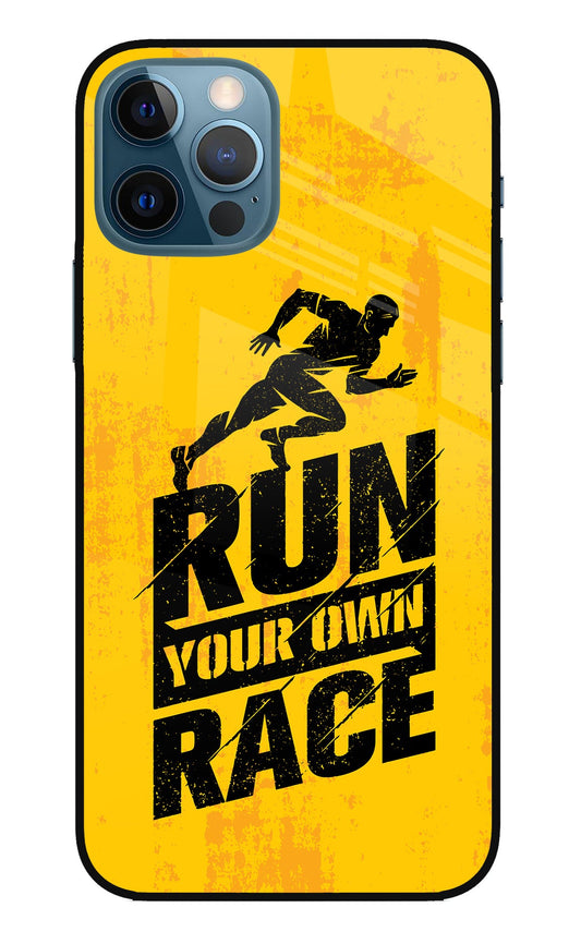 Run Your Own Race iPhone 12 Pro Glass Case