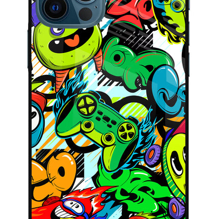 Game Doodle iPhone 12 Pro Glass Case