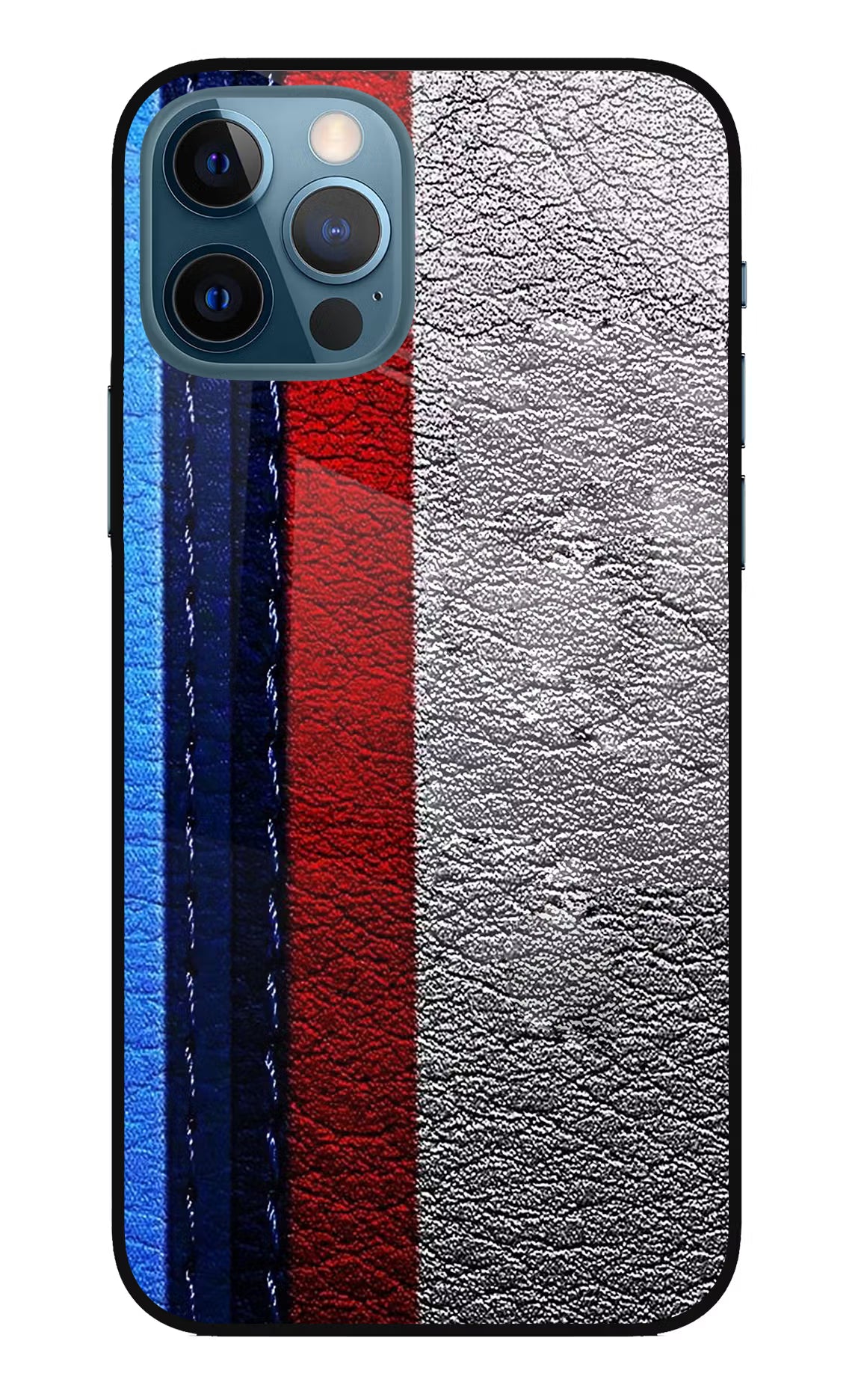 BMW Stripes iPhone 12 Pro Glass Case Back Cover by Casekaro