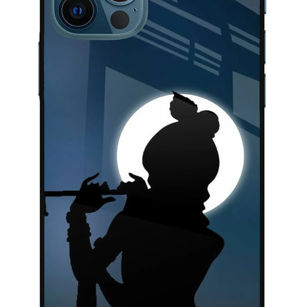 Shri Krishna Silhouette iPhone 12 Pro Glass Case