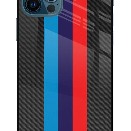 BMW Stripes Pattern iPhone 12 Pro Glass Case